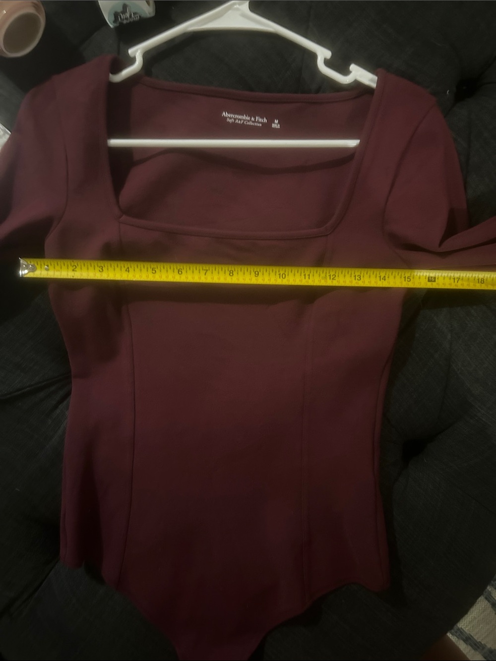Abercrombie & Fitch Women’s Burgundy Long Sleeve Bodysuit Size Medium NWOT - Picture 3 of 4